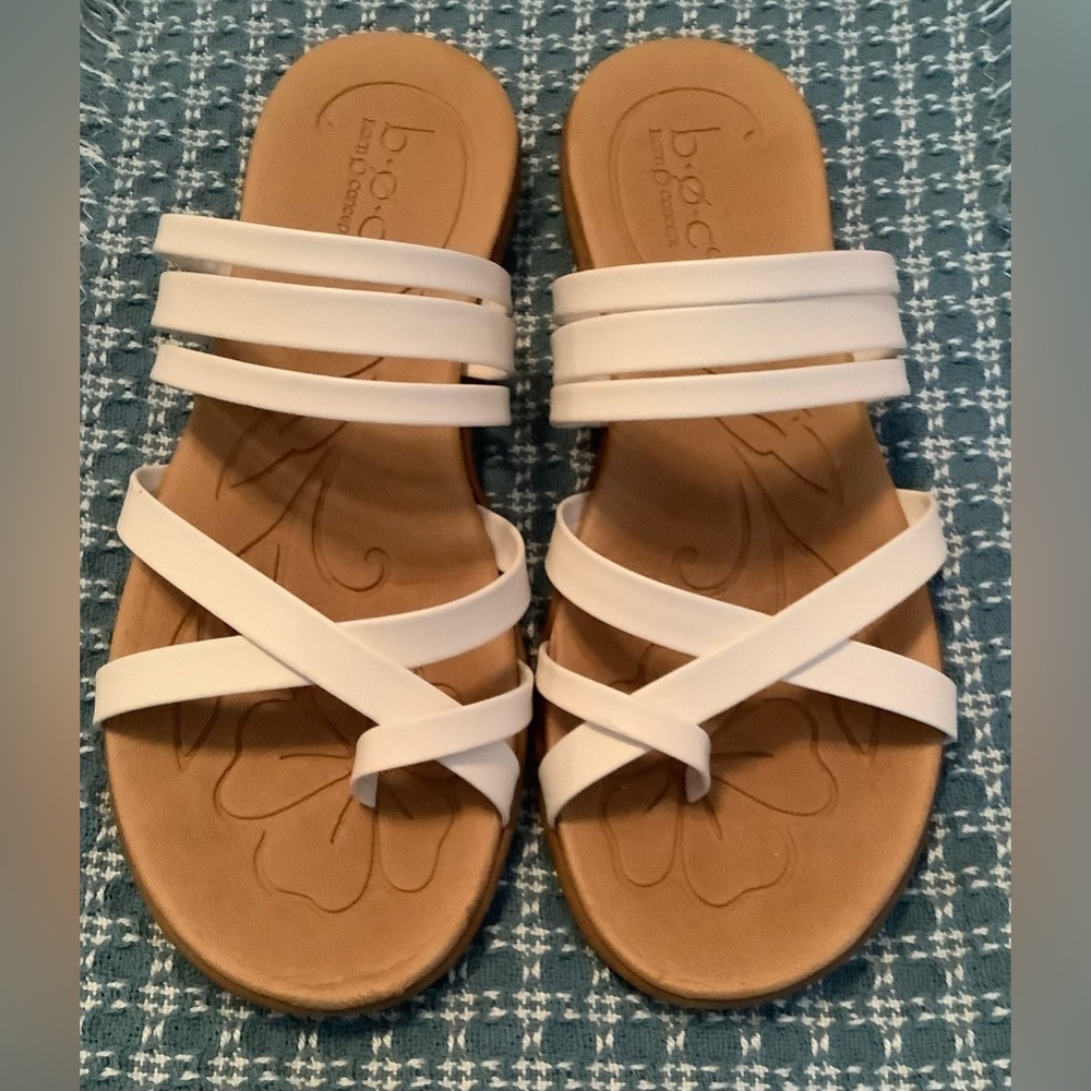 White Sandals b.o.c. White Strappy Slide Sandals